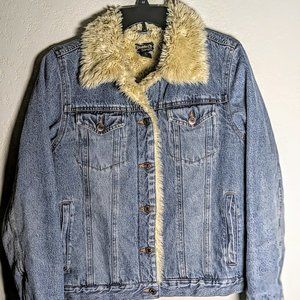Fur Trimmed Denim Jacket